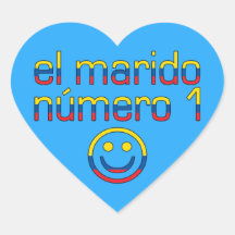 El Marido Número 1 - Number 1 Husband Ecuadorian Heart Stickers