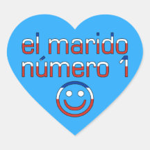 El Marido Número 1 - Number 1 Husband in Chilean Heart Stickers