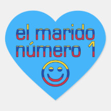 El Marido Número 1 - Number 1 Husband in Venezuela Heart Stickers