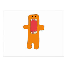 El monstruo naranja tiene hambre postcard