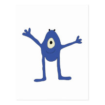 El monstruo quiere un abrazo - azul post cards