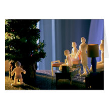 El navidad de la familia de la carretilla tarjeton