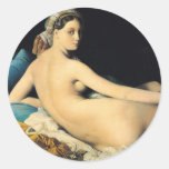 El Odalisque magnífico Jean 1814 Auguste Dominique Etiquetas Redondas