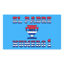 El Padre Número 1 - Number 1 Dad in Cuban Rectangle Sticker