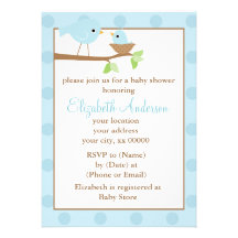 El pájaro de bebé en una ducha de la jerarquía inv invitacion personal 