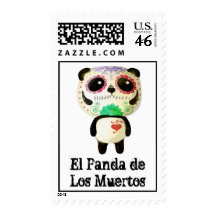 El Panda de Los Muertos Postage Stamps