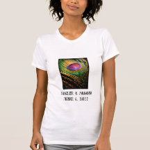 El pavo real inspiró la invitación del boda camisetas