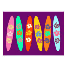 El personalizable floreció las tablas hawaianas anuncio personalizado