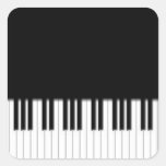 El piano cierra negro y blanco calcomanías cuadradass