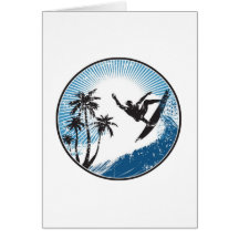 El practicar surf tarjeta
