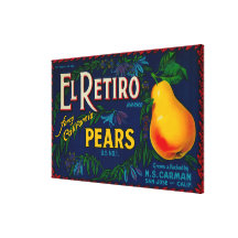 El Retiro Pear Crate Label Gallery Wrapped Canvas