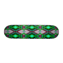 El Rhombus étnico los Andes diseña verde y cerise Tabla De Patinar