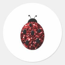 El rojo chispeante hermoso brilla mariquita de las pegatinas  