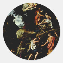 El sacrificio de Isaac de Cristofano Allori Pegatinas Redondas
