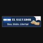 El Salvador Flag Map Text Bumper Sticker