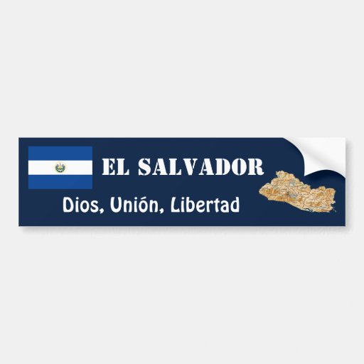 El Salvador Flag and Map Bumper Sticker