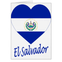 El Salvador Flag Heart Card