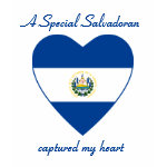 El Salvador Flag Heart + Text Baby Doll T-Shirt