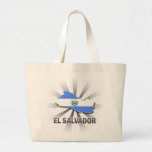 El Salvador Flag Map 2.0 Canvas Bags