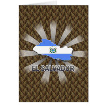 El Salvador Flag Map 2.0 Greeting Card