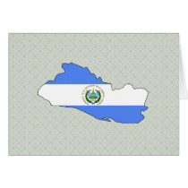 El Salvador Flag Map full size Greeting Card