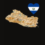 El Salvador Flag Heart Map Fitted AA T-Shirt
