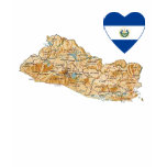 El Salvador Heart Flag and Map T-Shirt