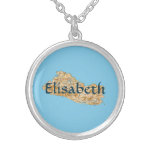 El Salvador Map + Name Necklace