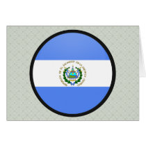 El Salvador quality Flag Circle Greeting Card