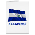 El Salvador Waving Flag with Name Greeting Cards