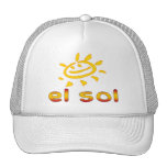 El Sol The Sun in Spanish Summer Vacation Mesh Hats