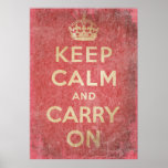 El vintage guarda calma y lleva poster