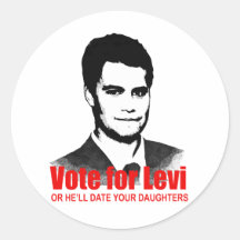 El voto para Levi o él fechará a sus hijas Etiquetas Redondas