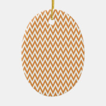 El zigzag anaranjado y blanco de Chevron raya el m Ornaments Para Arbol De Navidad