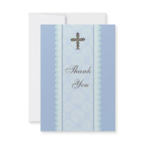 Elaborate Cross Flat Thank You Card Personalized Invitation