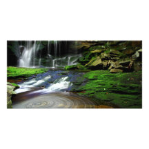 Elakala Waterfalls Swirling Pool Mossy Rocks Photo Card