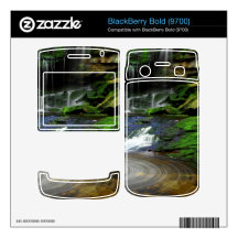 Elakala Waterfalls Swirling Pool Mossy Rocks BlackBerry Decals