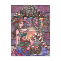 Elana - Christmas Witch Postcard by nikkiburnette Elana - Christmas Witch Postcard
