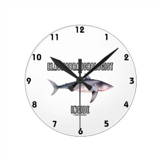 Elasmobranchologist Inside (Great White Shark) Round Wallclock