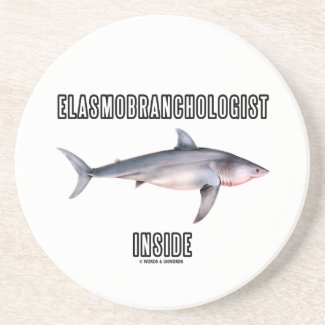 Elasmobranchologist Inside (Great White Shark) Beverage Coasters