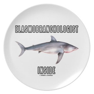 Elasmobranchologist Inside (Great White Shark) Dinner Plate