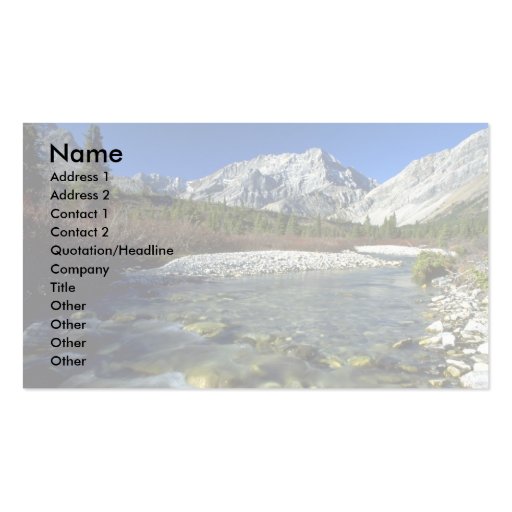 Elbow River, Alberta, Canada Business Card Template (front side)