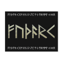 Elder Futhark Runes gold Post Cards