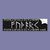 Elder Futhark Runes grey bumper stickers