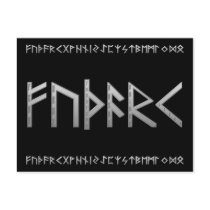 Elder Futhark Runes grey Postcard