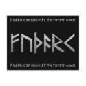 Elder Futhark Runes grey postcards