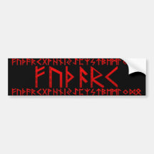 Elder Futhark Runes red Bumper Stickers