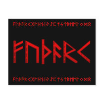 Elder Futhark Runes red Postcard