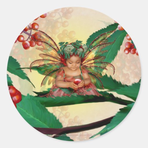 Elderberry Fairy Round Stickers