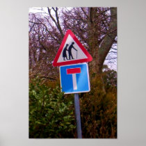 Elderly Crossing Sign print